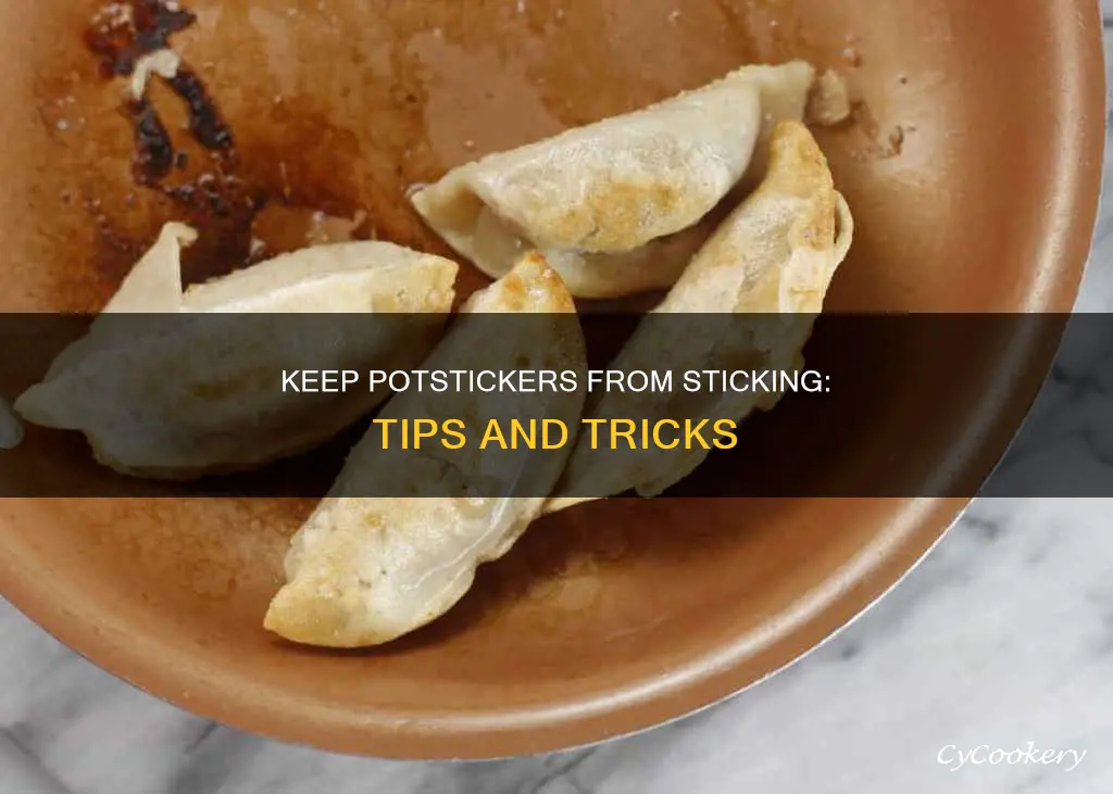 how to keep potstickers from sticking to the pan