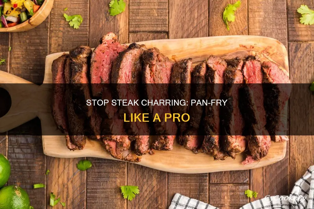how to keep steak from charring pan