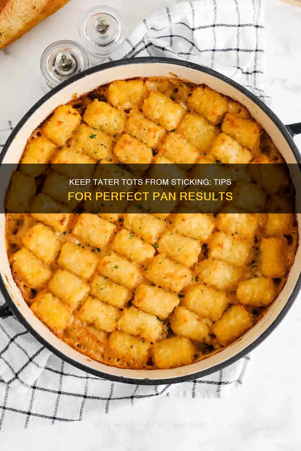 how to keep tater tots from sticking to pan