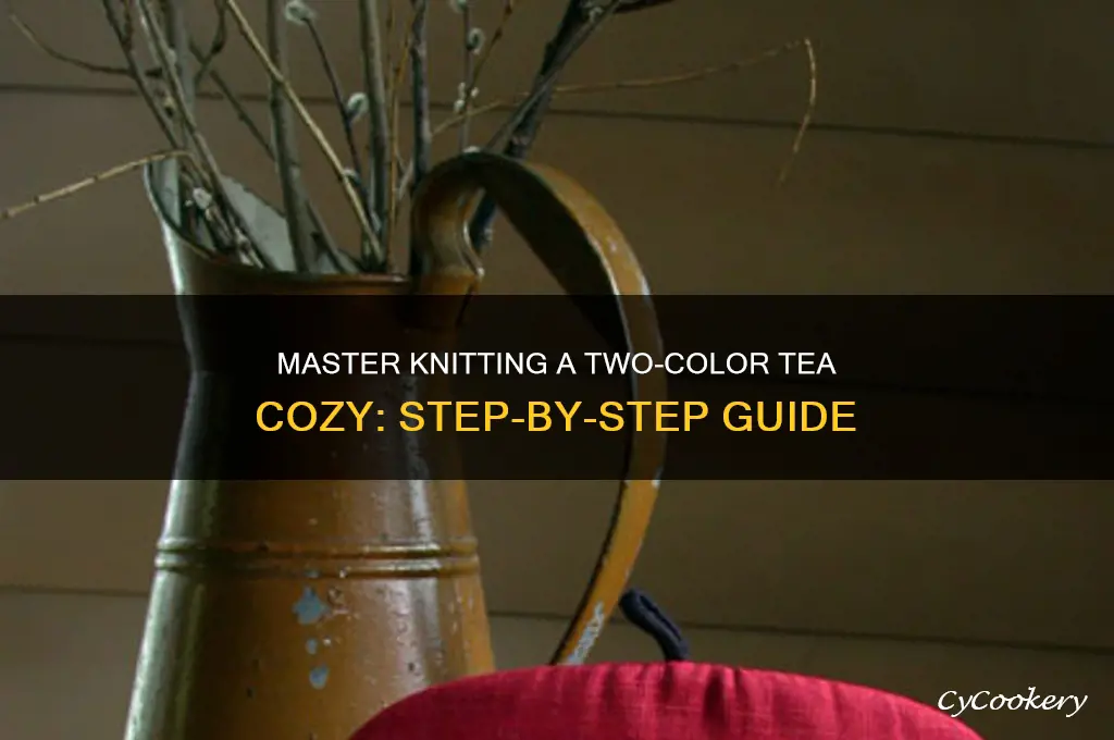 how to knit two colors tea cozy