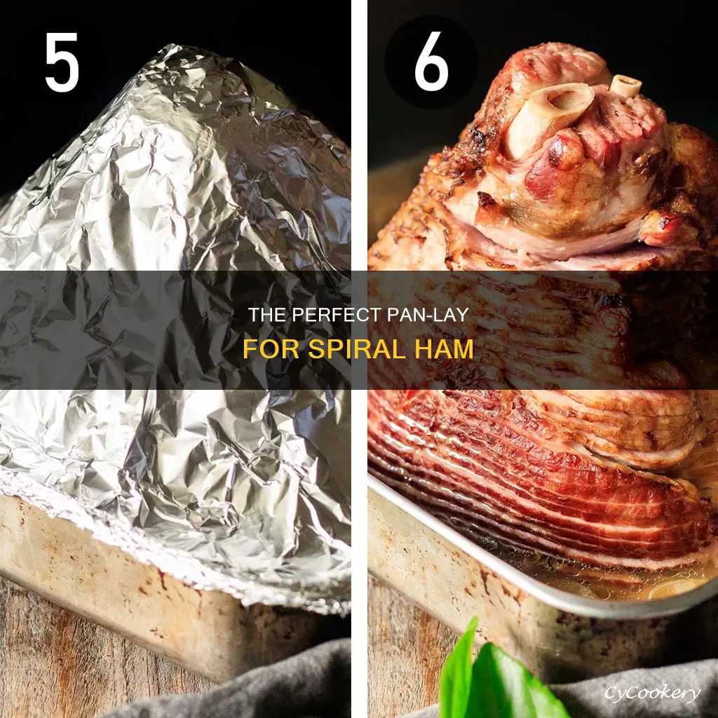 how to lay spiral ham in pan
