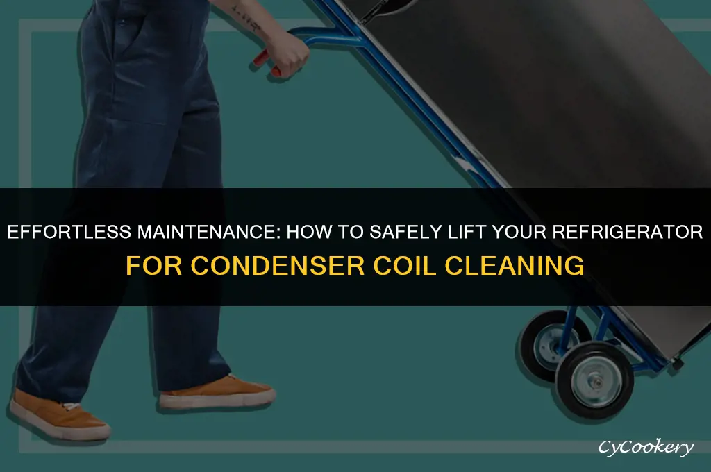 how to lift refrigerator for condenser coil clean