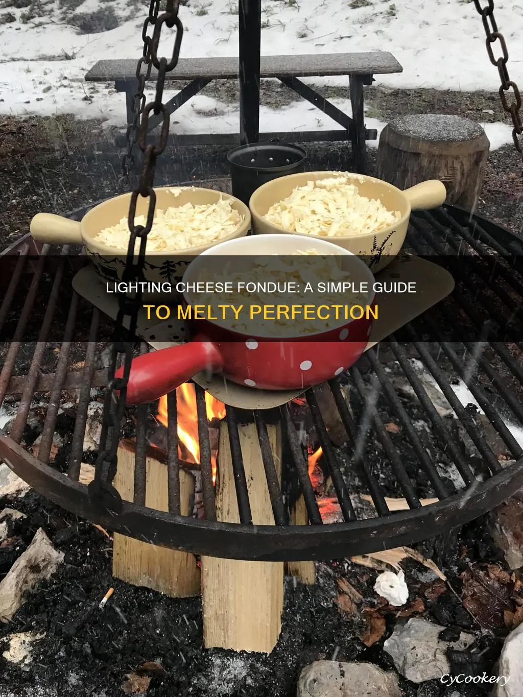 how to light a cheese fondue