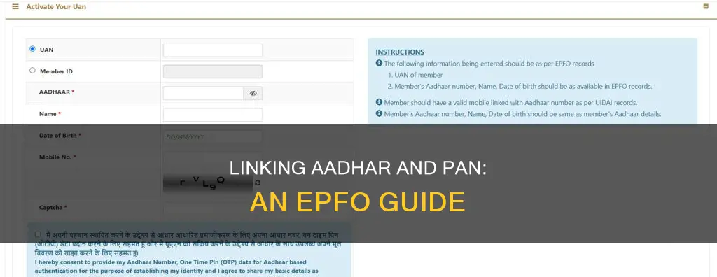 how to link aadhar and pan in epfo