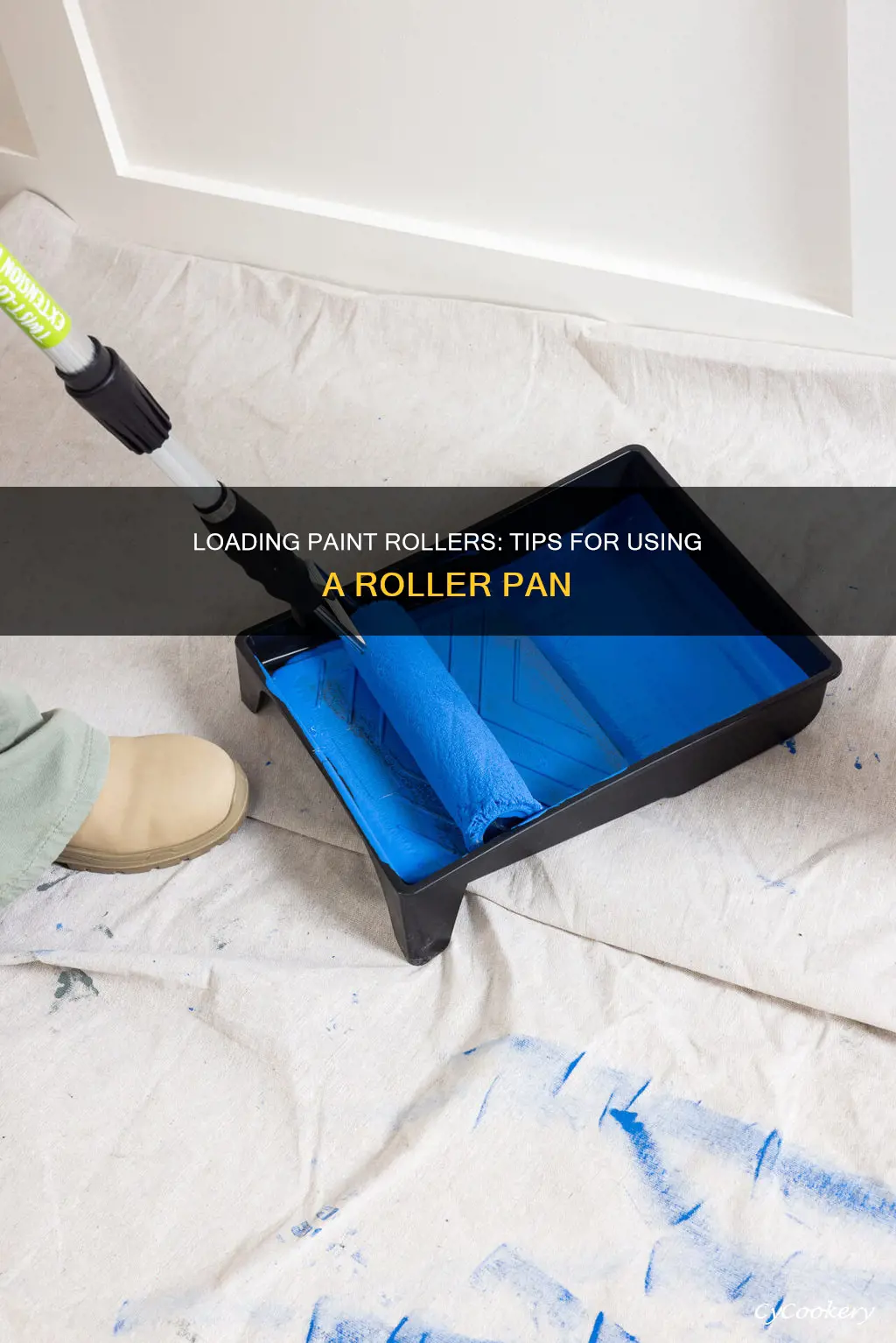 how to load paint on roller in pan