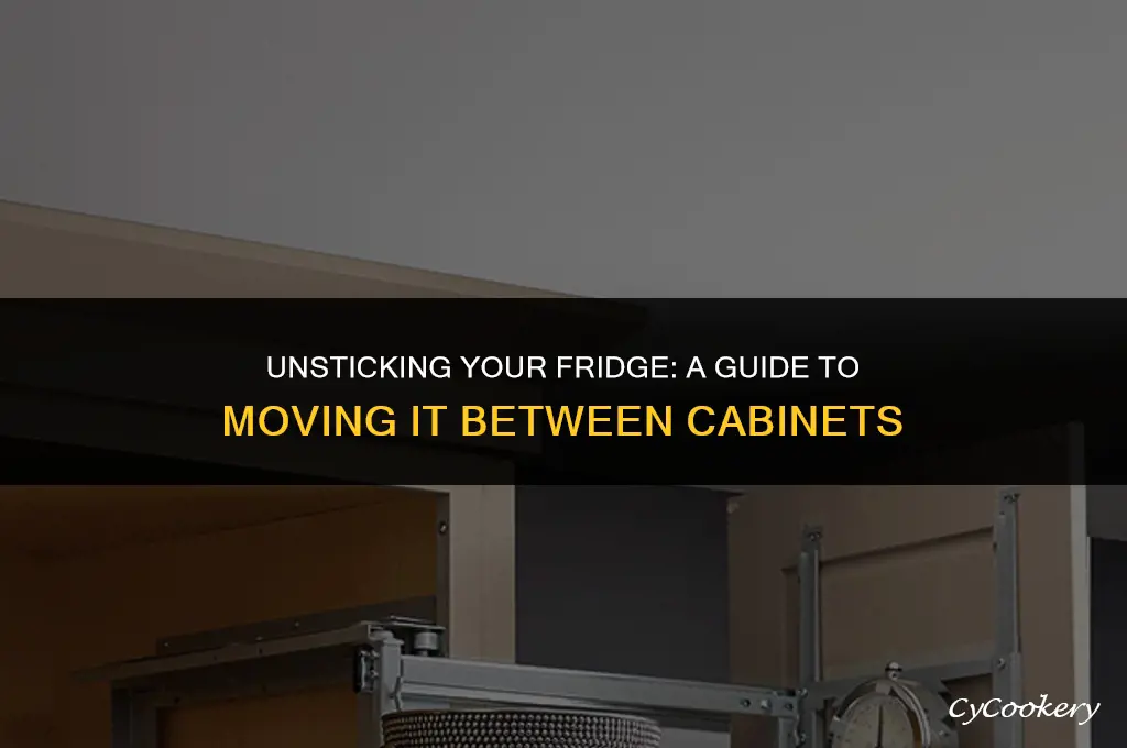how to move a refrigerator stuck between cabinets