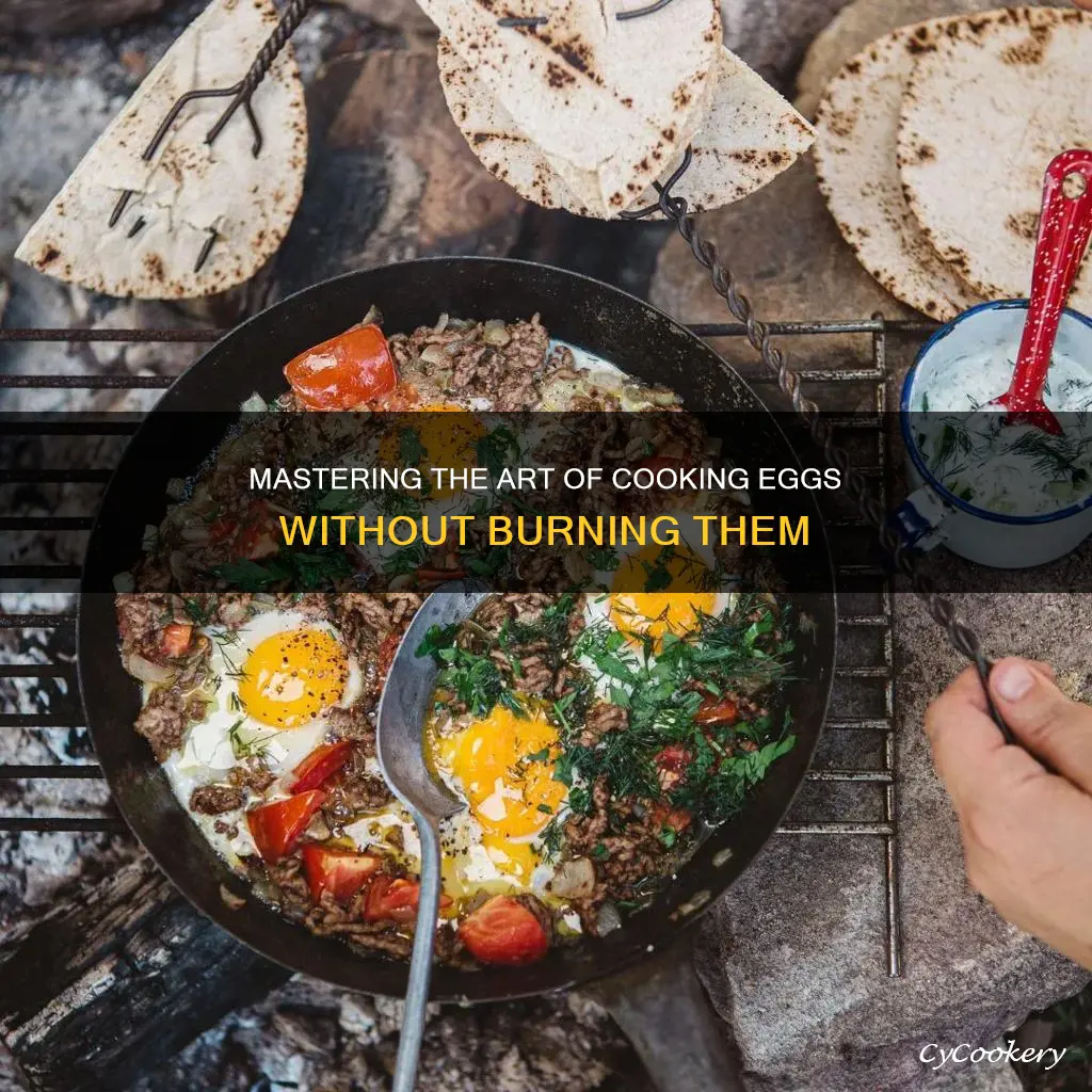 how to not burn eggs on pan