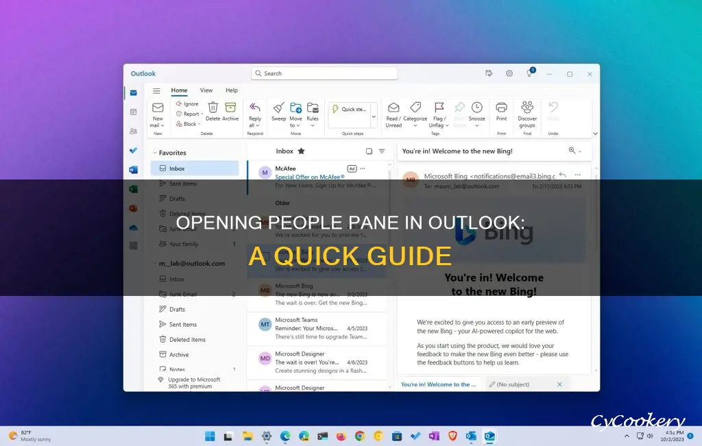 how to open people pan in outlook