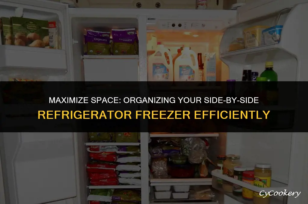 how to organize a side by side refrigerator freezer