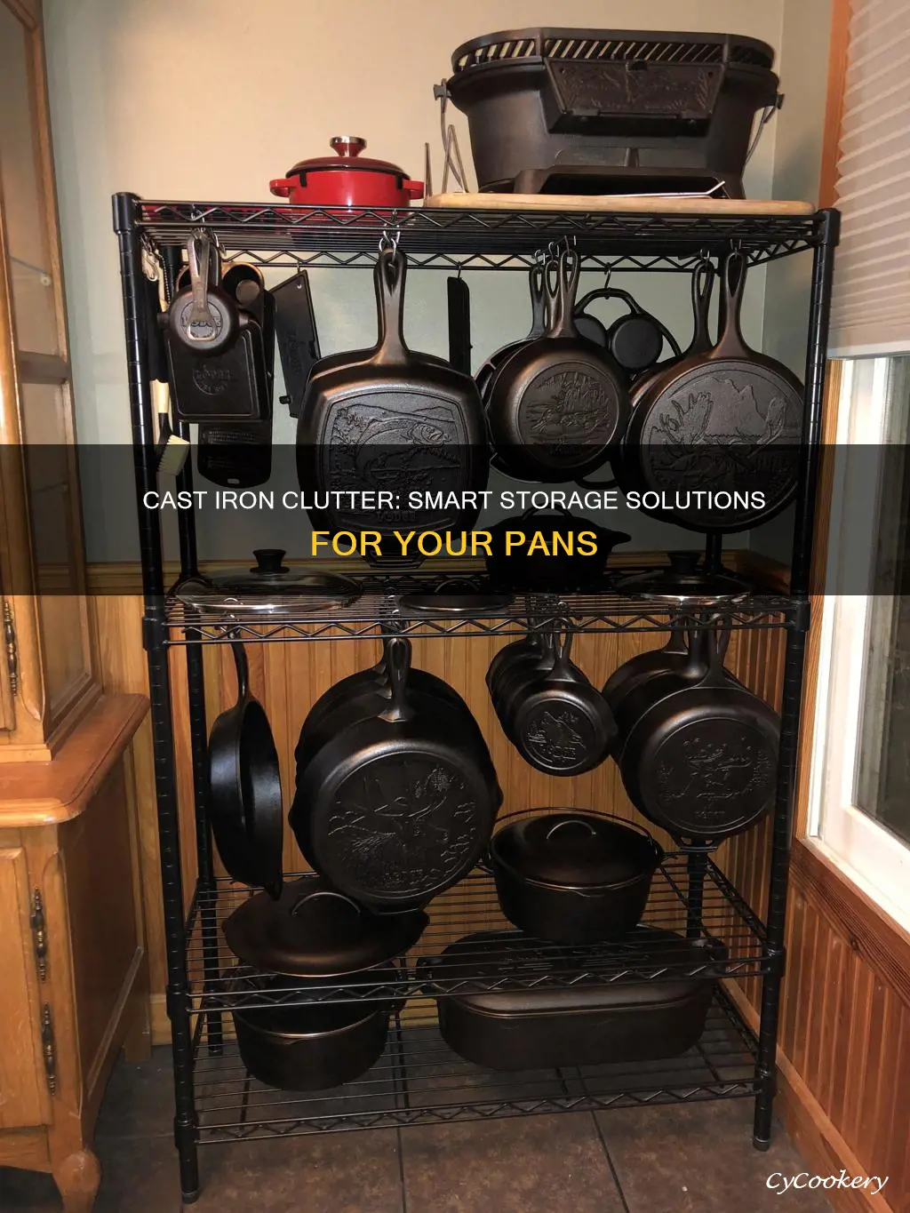 how to organize cast iron pans