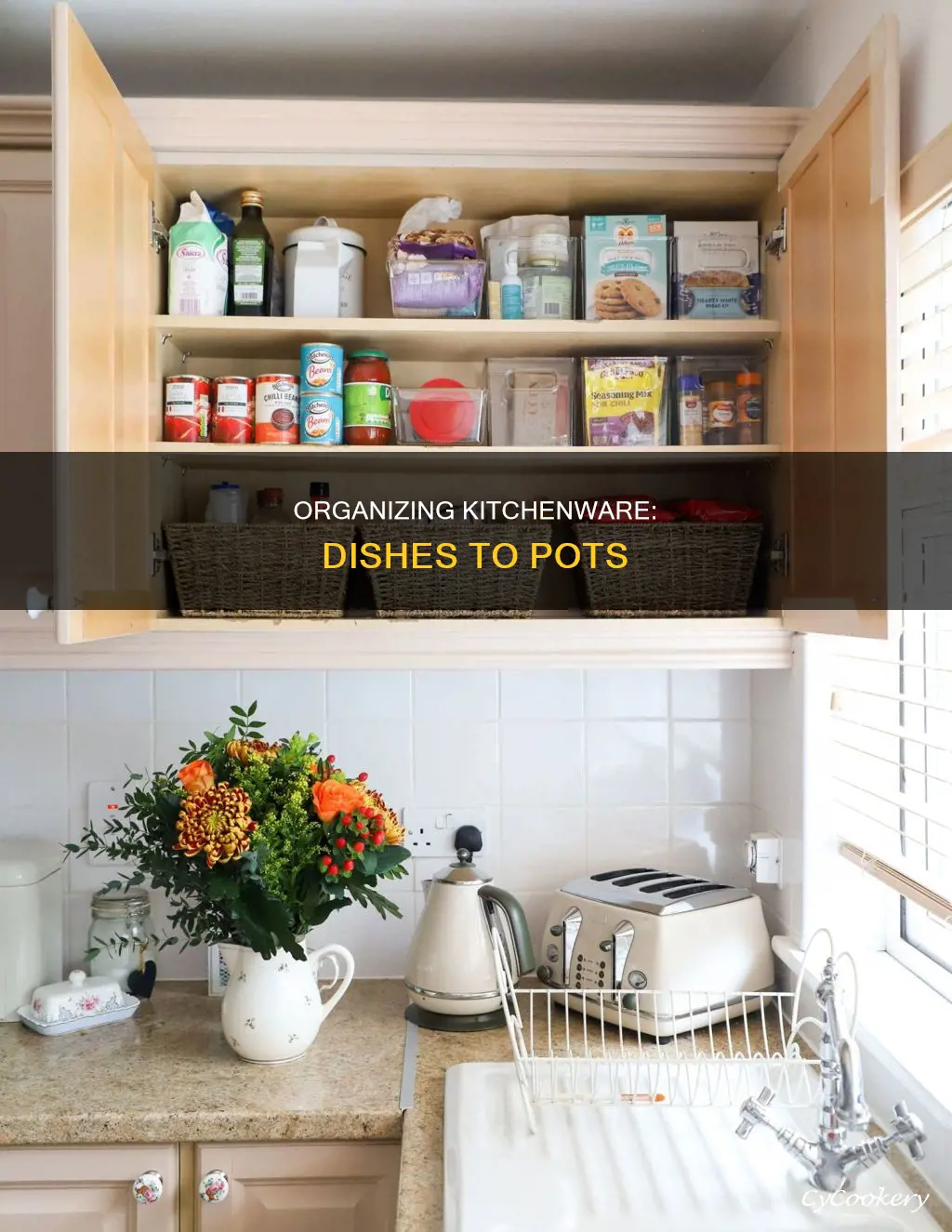 how to organize dishes glasses pots a d pans