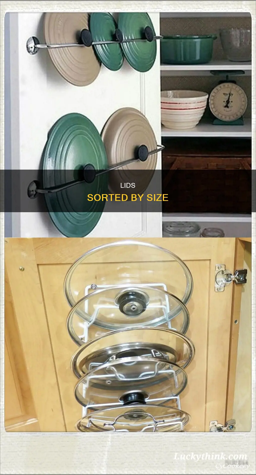 how to organize lids for pots and pans