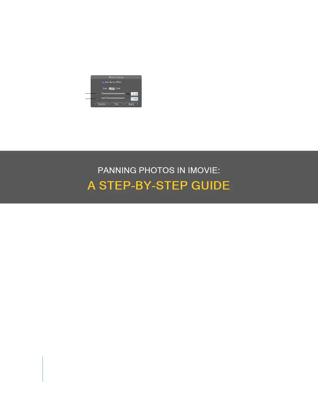 how to pan a photo in imovie