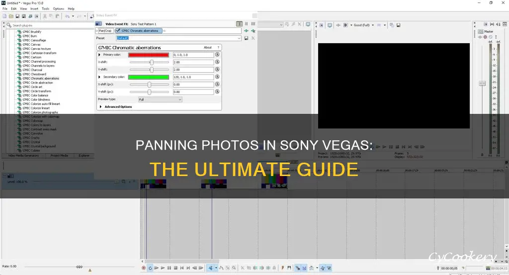 how to pan a photo out in sony vegas