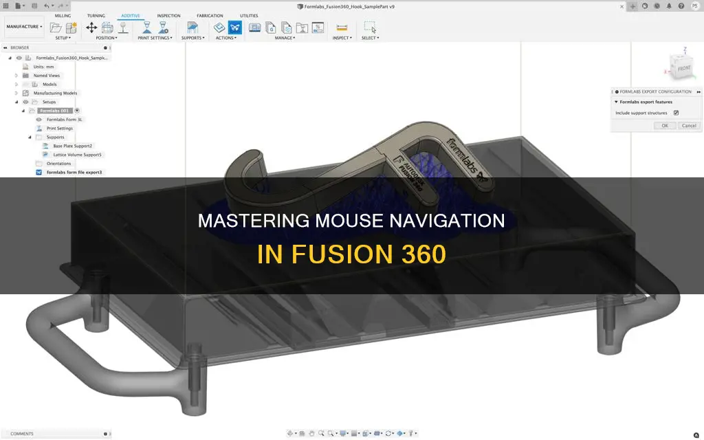 how to pan and orbit with mouse in fusion 360