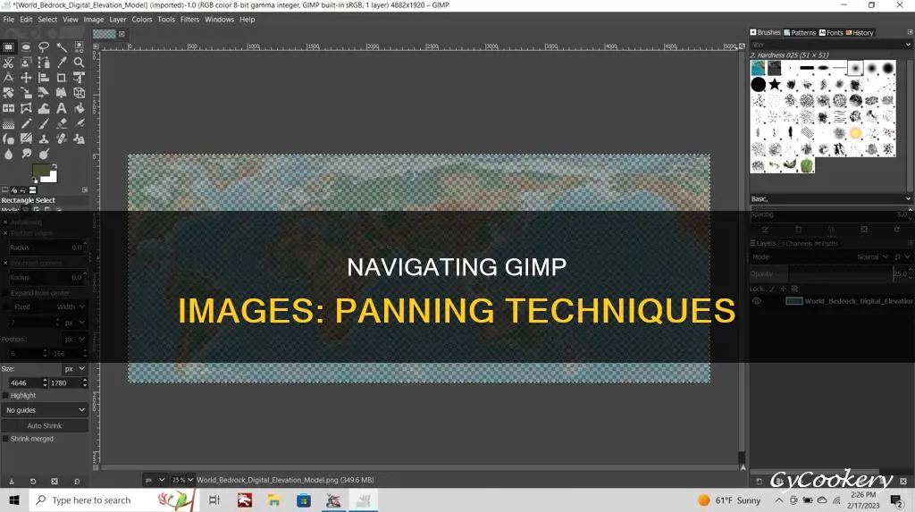 how to pan around in a gimp image