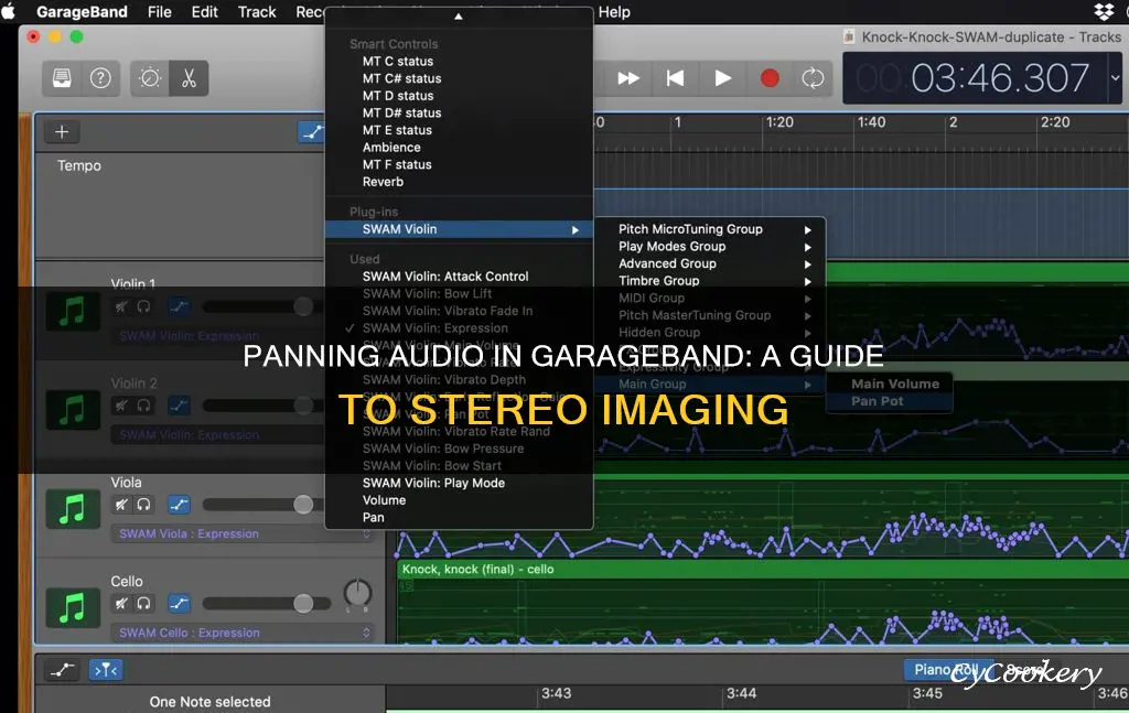how to pan audio in garageband