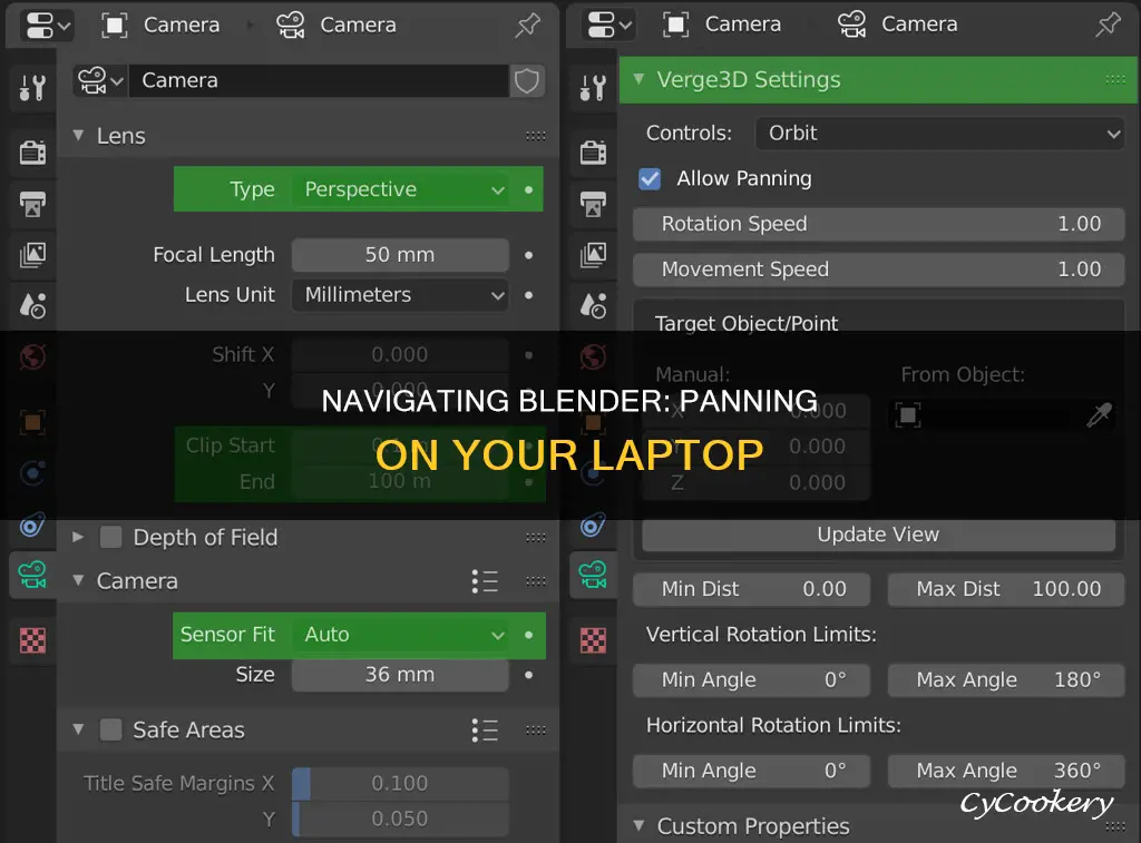 how to pan in blender on a laptop