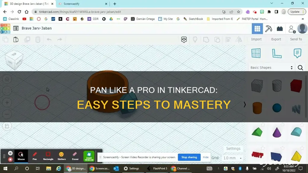 how to pan in tinkercad