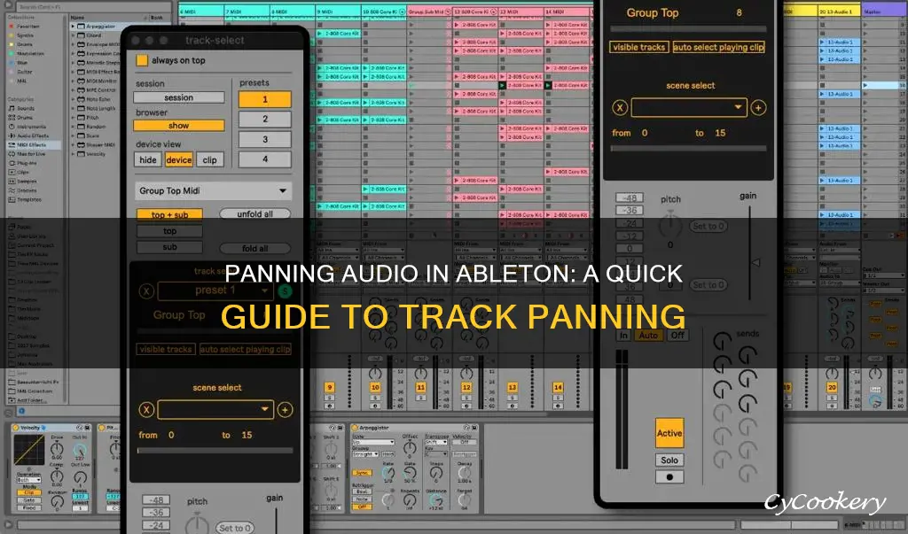 how to pan just one audio track on ableton