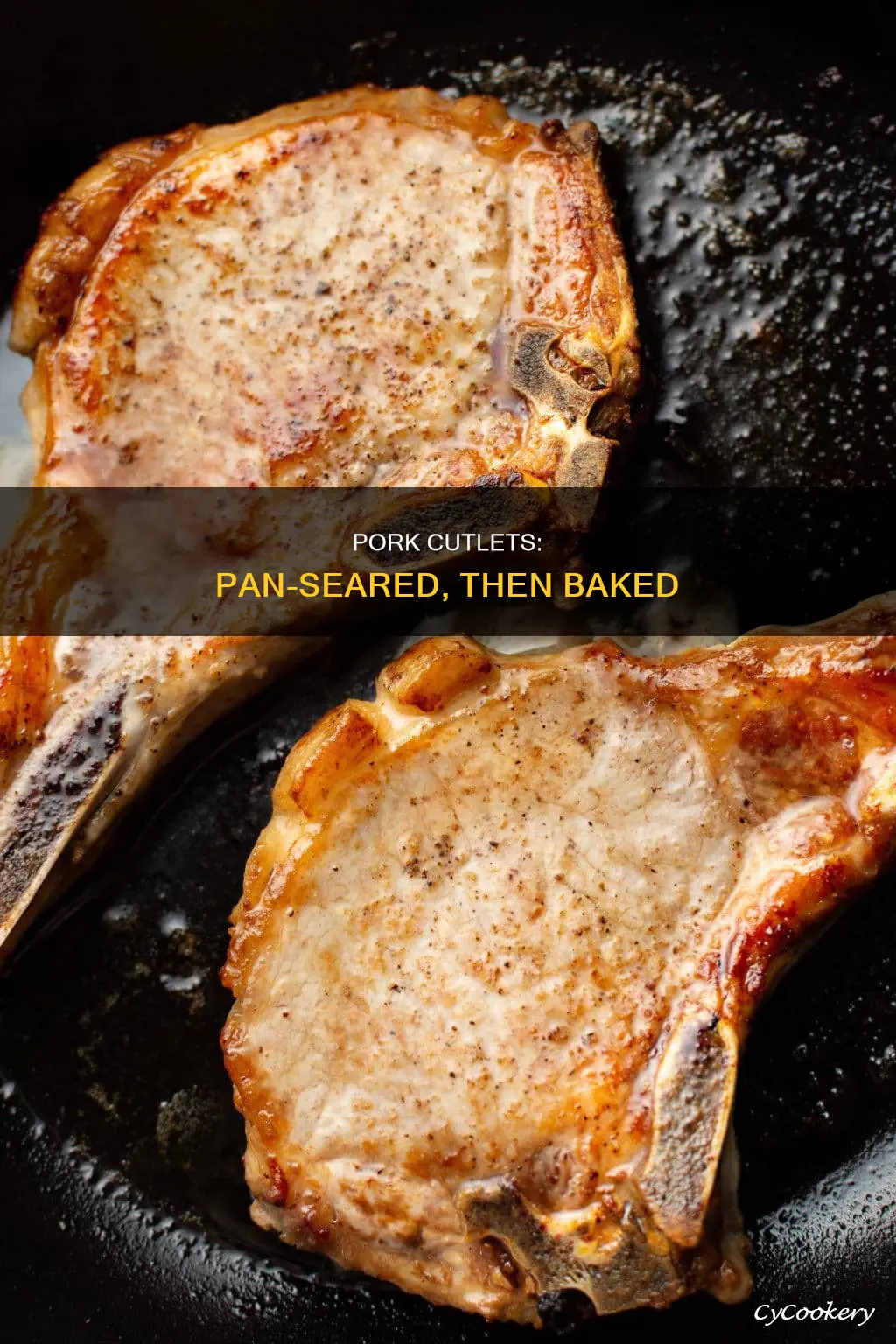 how to pan sear and bake pork cutlets