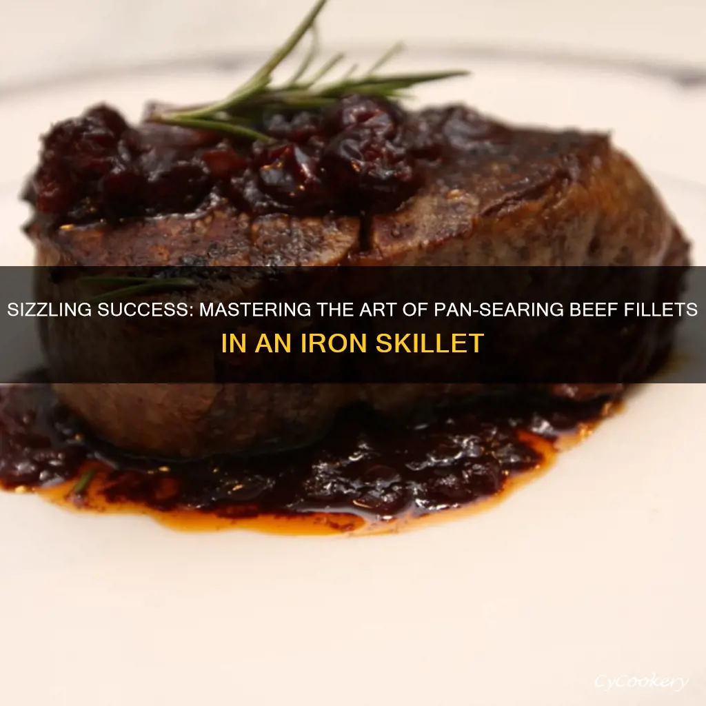 how to pan sear beef fillets in a iron skillet