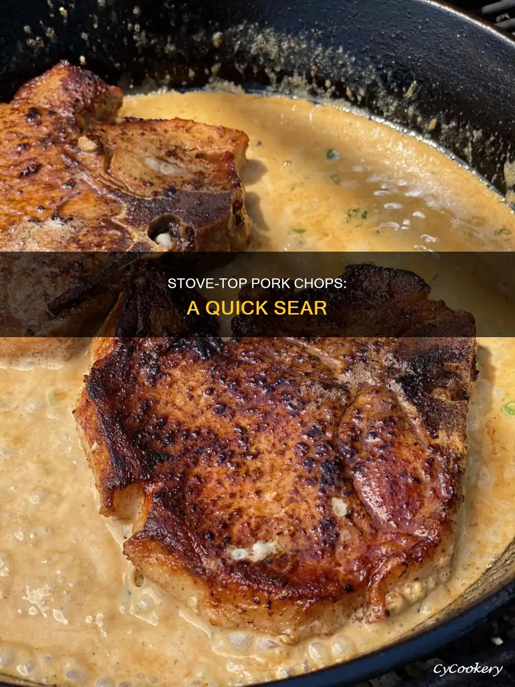 how to pan sear chops on stove