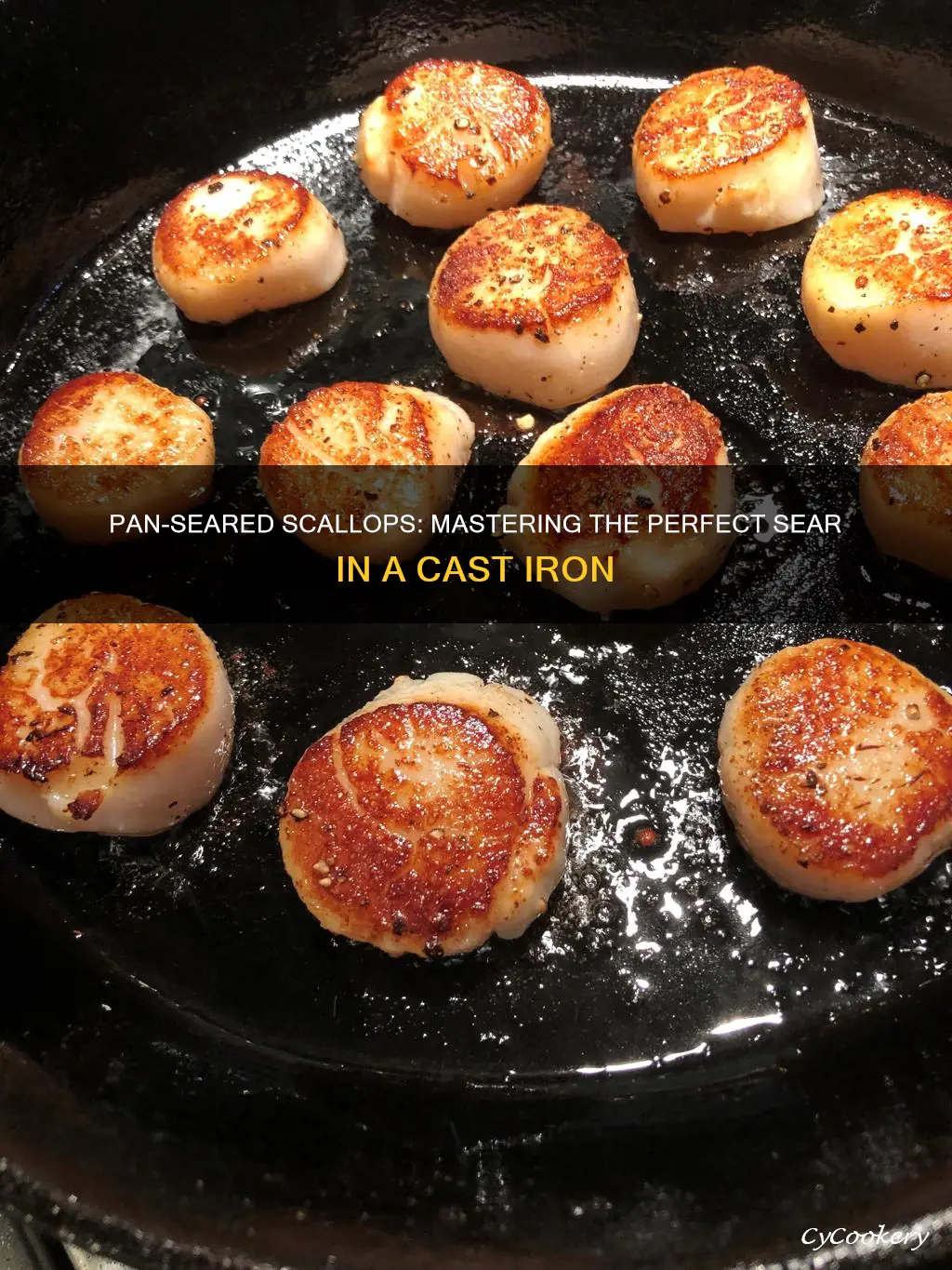 how to pan sear scallops in case iron