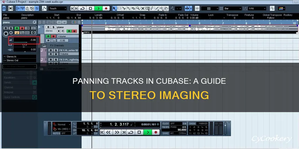 how to pan tracks in cubase