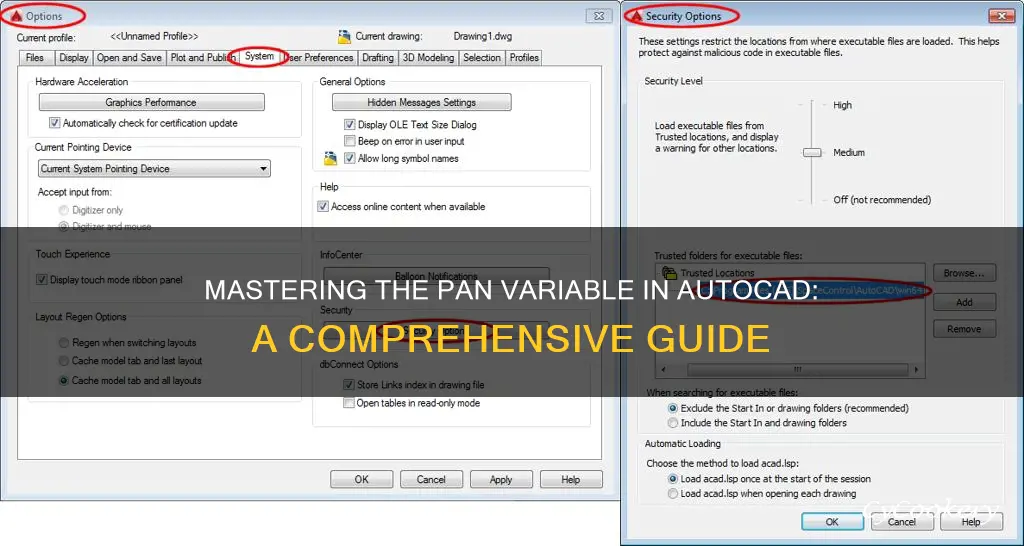 how to pan with a variable autocad