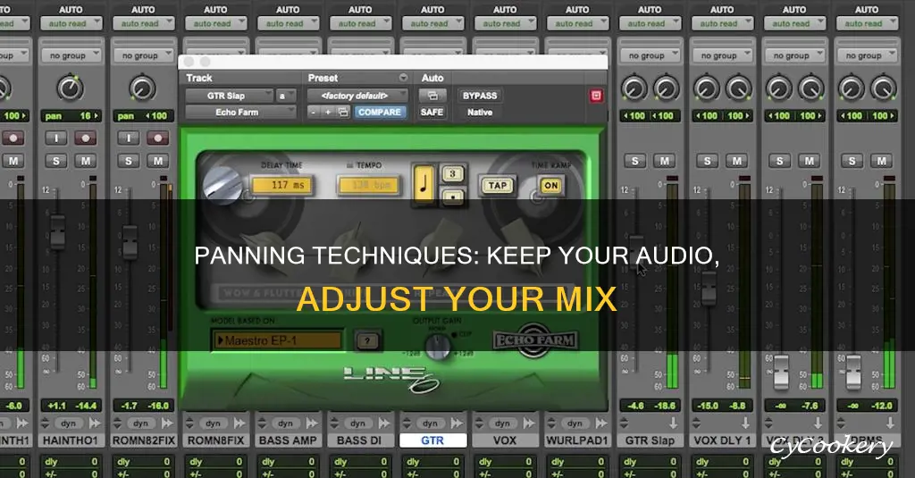 how to pan withouth deleting audio clip