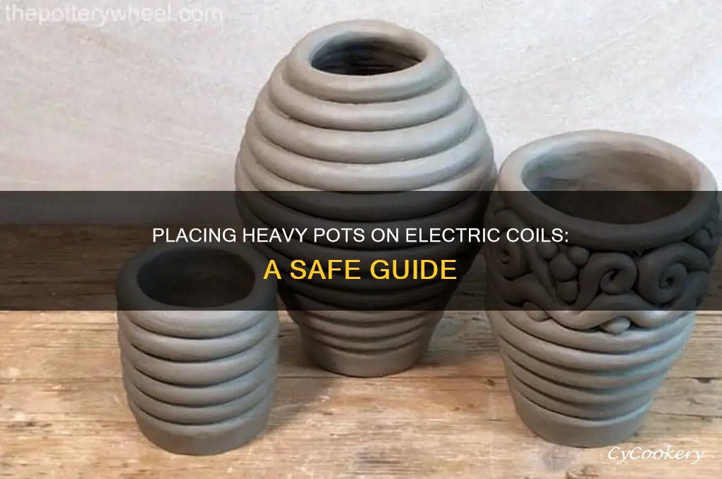 how to place heavy cooking pot on a electric coil