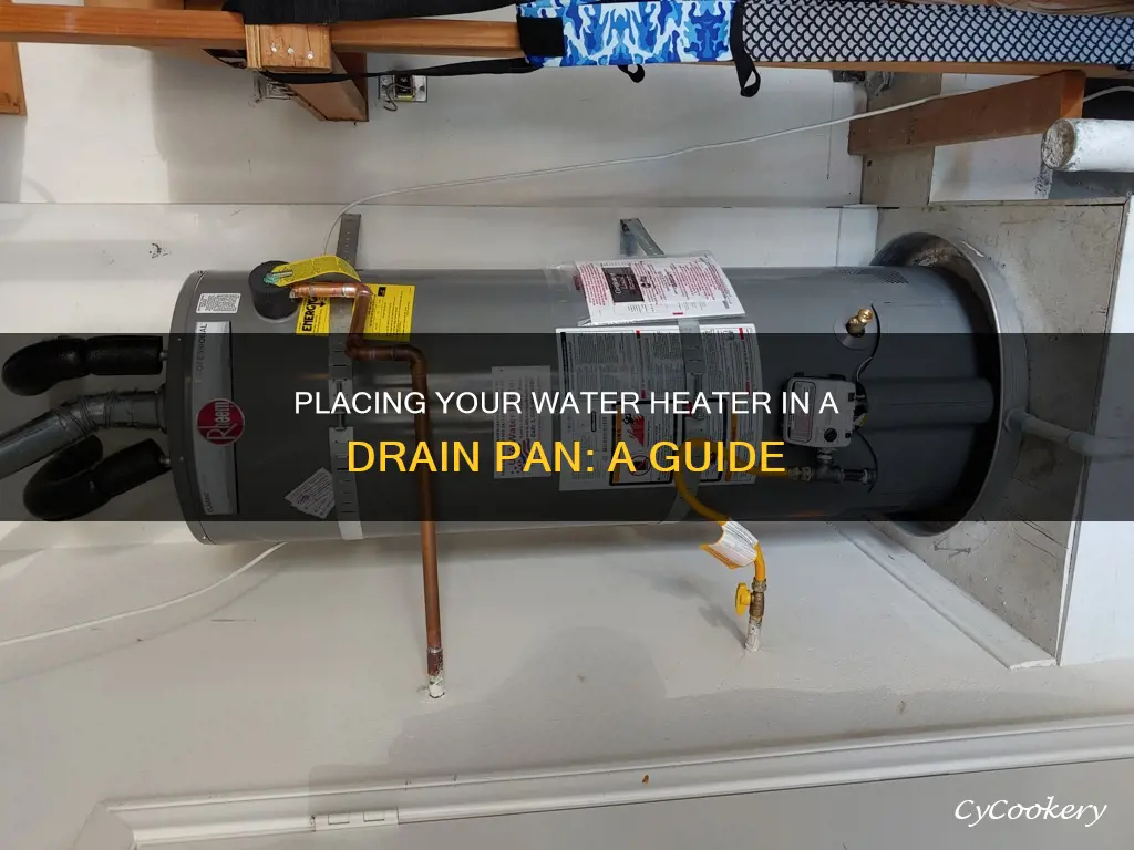 how to place water heater in drain pan