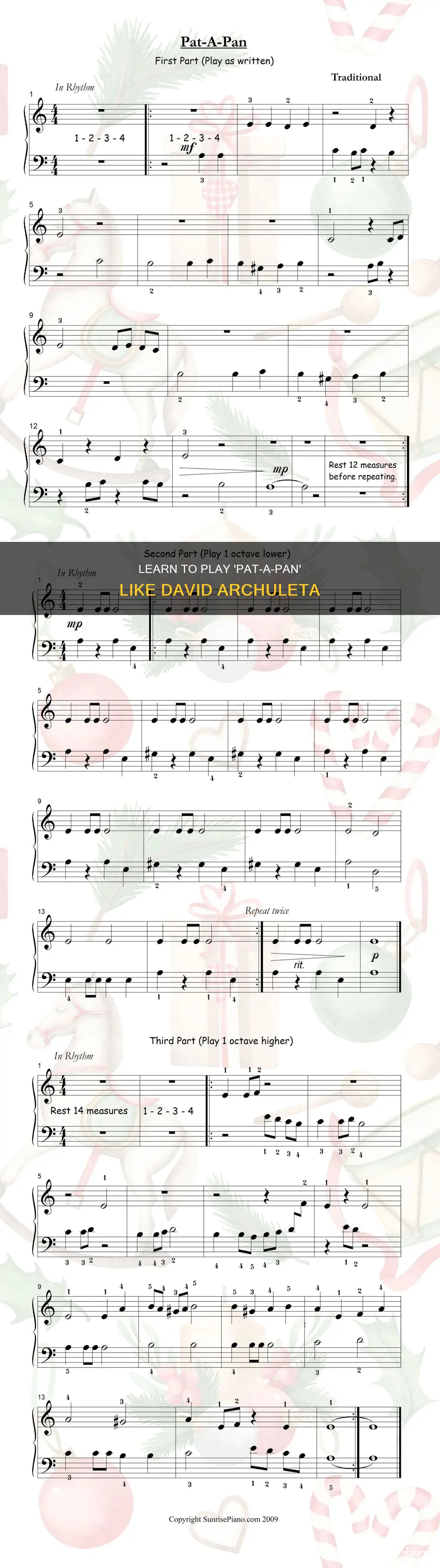 how to play pat a pan by david archuleta