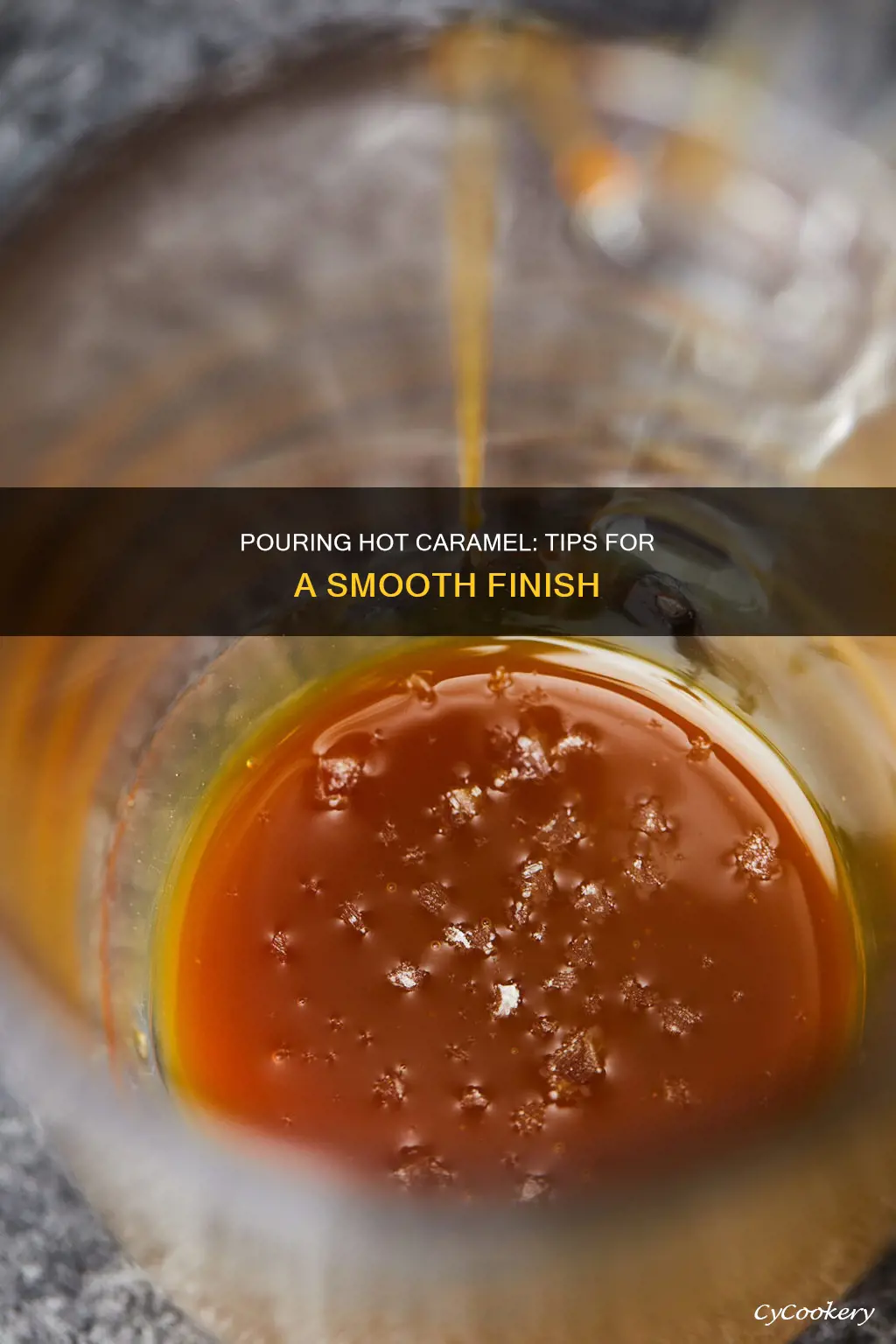 how to pour hot caramel from pan