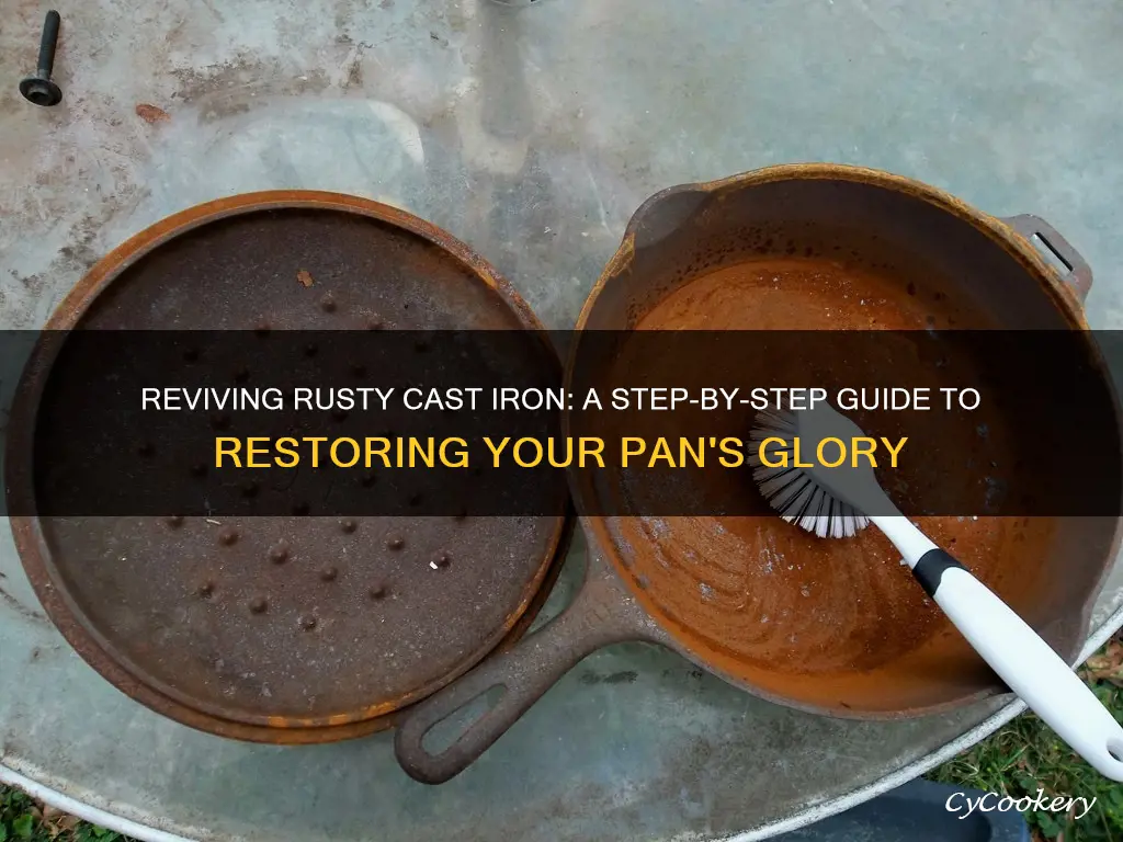 how to pre a rusty cast iron pan