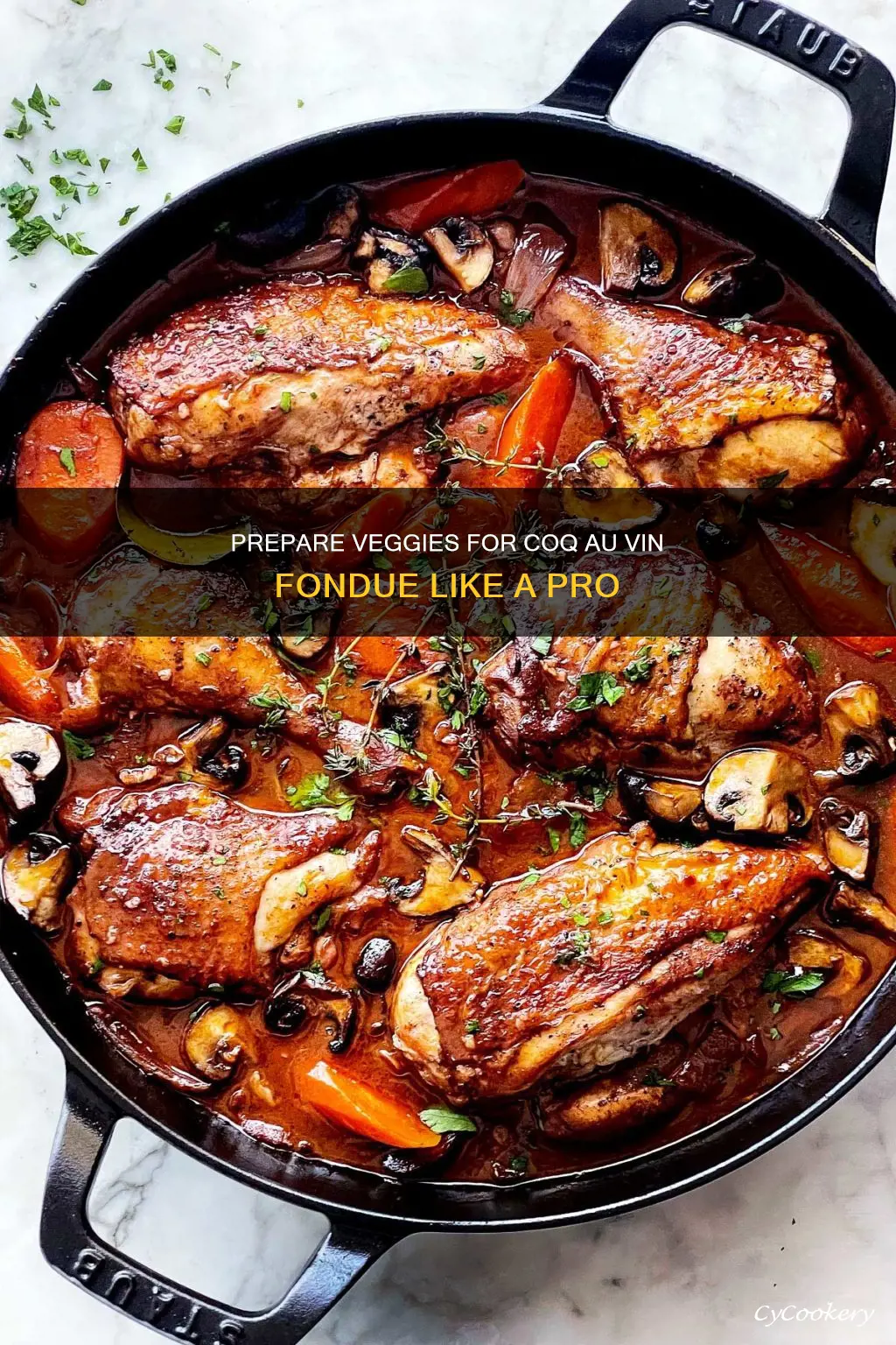 how to prepare vegetable for coq au vin fondue