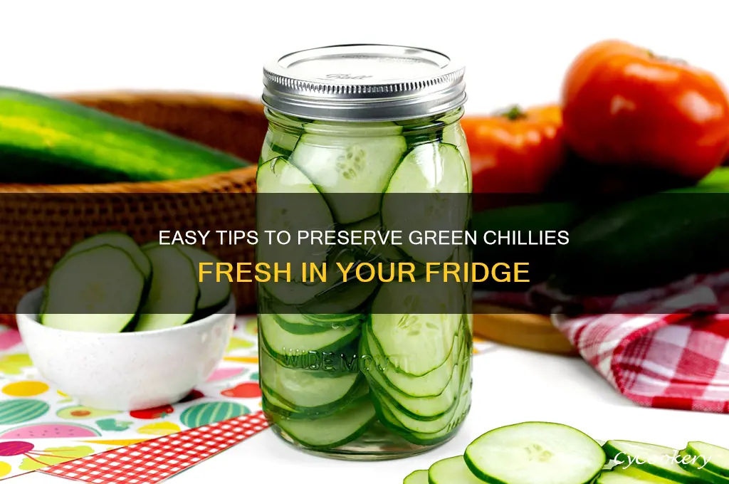 how to preserve green chillies in refrigerator