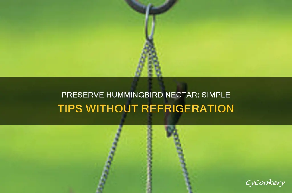 how to preserve hummingbird nectar without refrigerating
