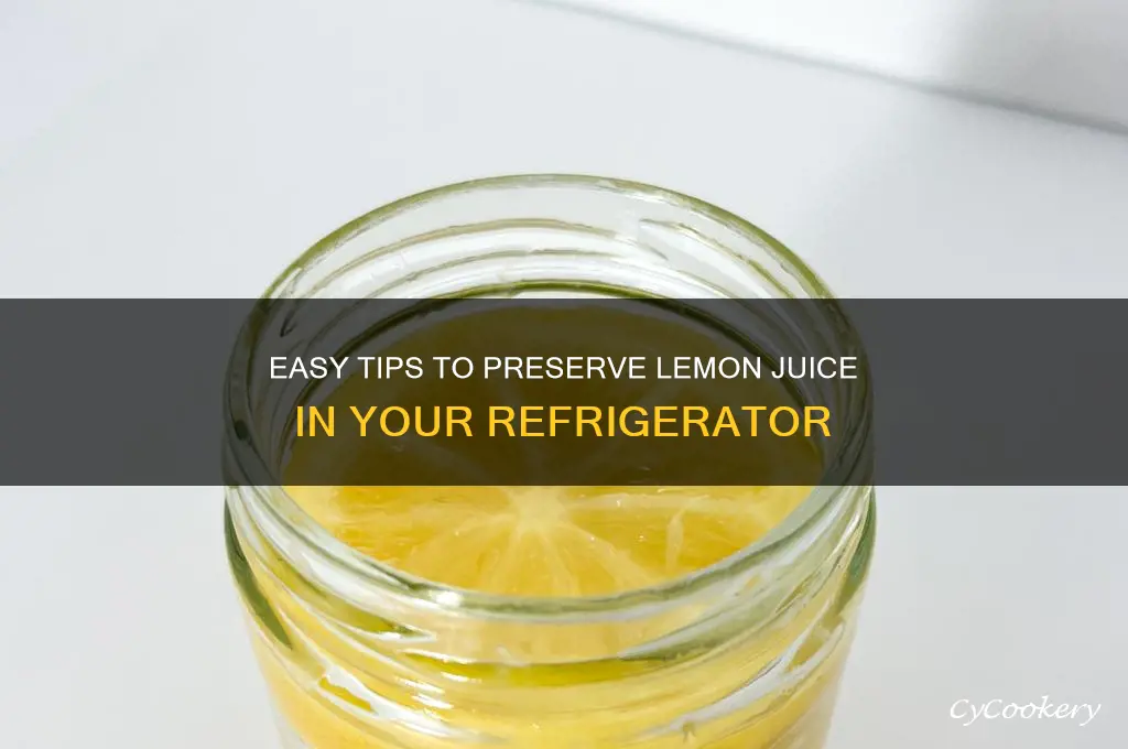 how to preserve lemon juice in refrigerator