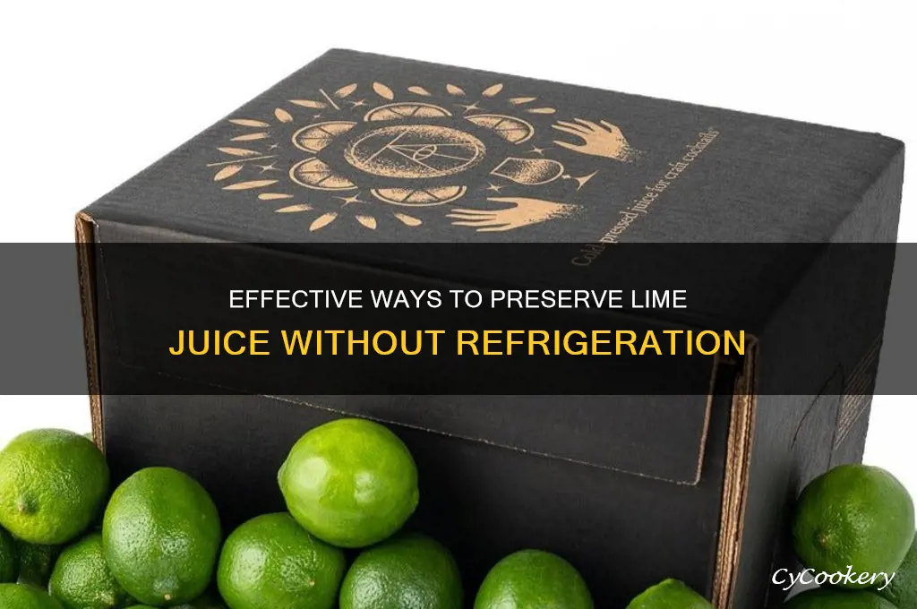 how to preserve lime juice without refrigeration