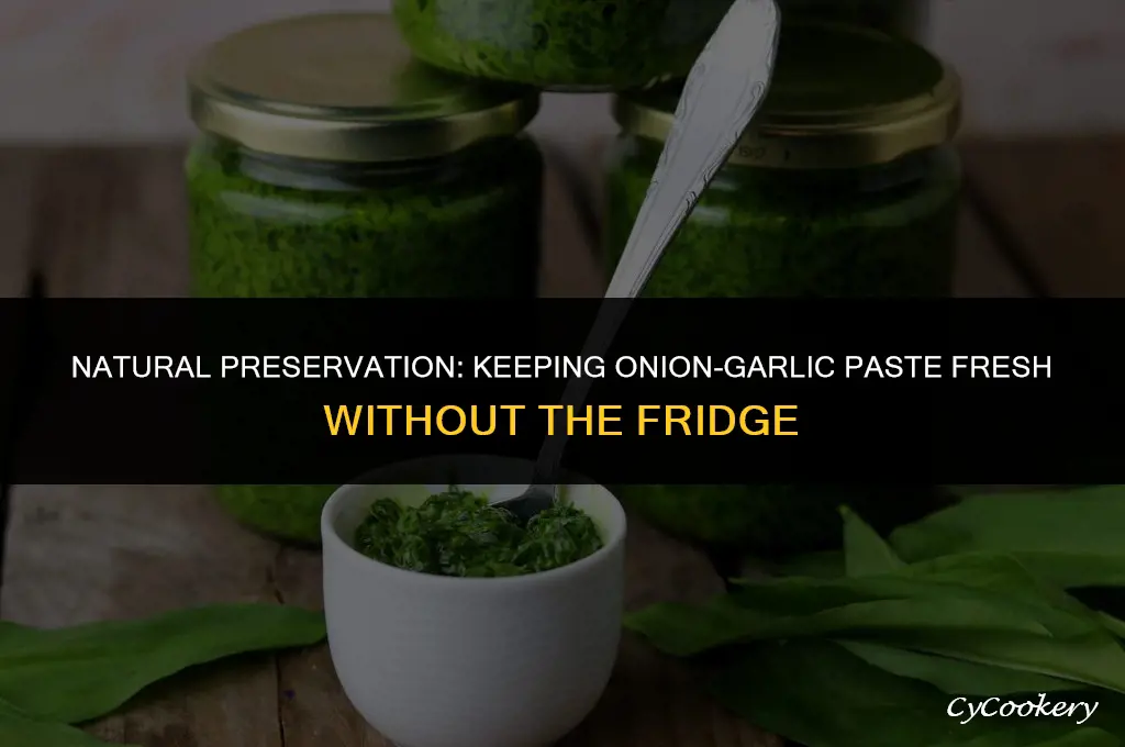 how to preserve onion garlic paste without refrigeration