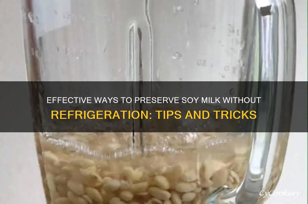 how to preserve soy milk without refrigeration