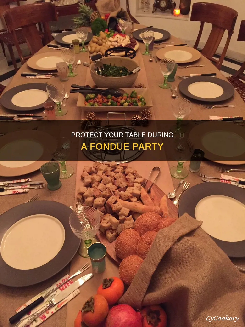 how to protect table fondue party