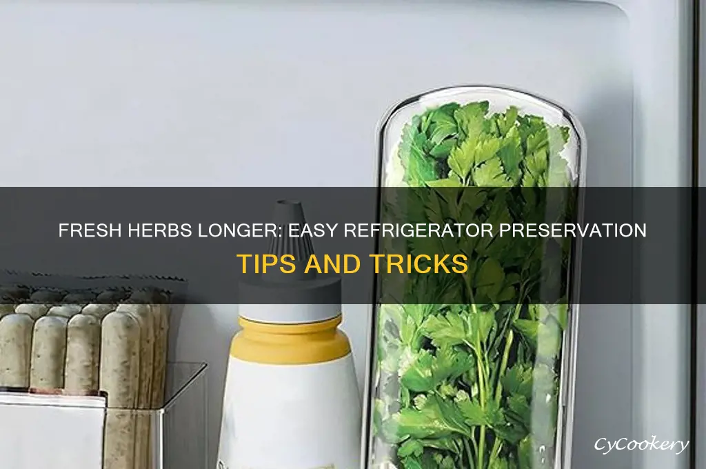 how to prserve herbs in the refrigerator