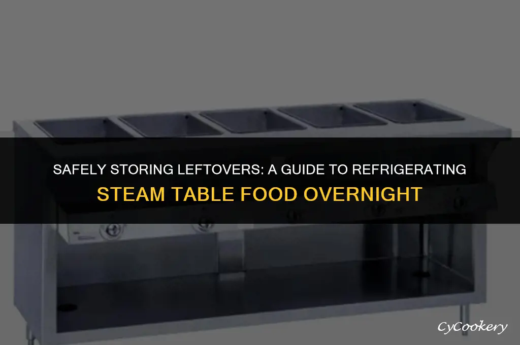 how to put away steam table food overnight refrigerator