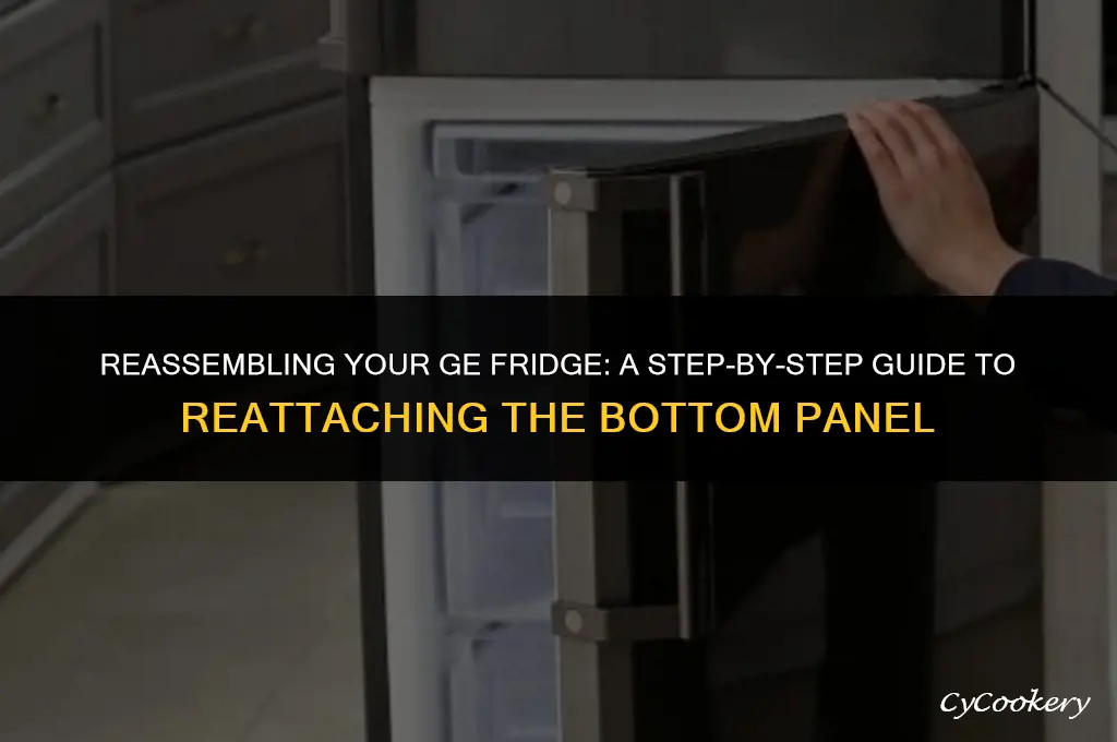 how to put back bottom piece on ge refrigerator