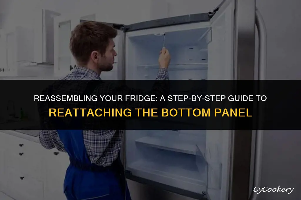 how to put back bottom piece on refrigerator