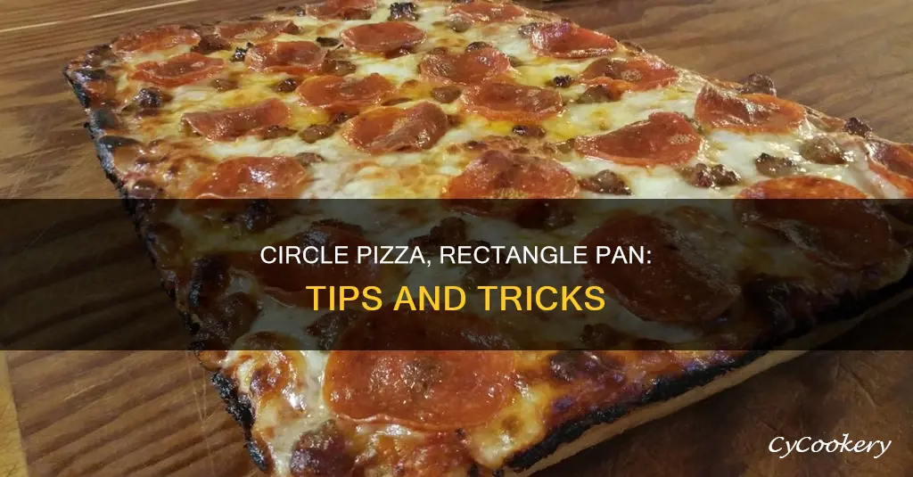 how to put frozen circle pizza on a rectangle pan