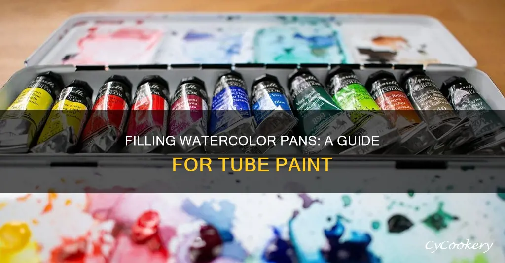 how to put watercolor tube paint into pans